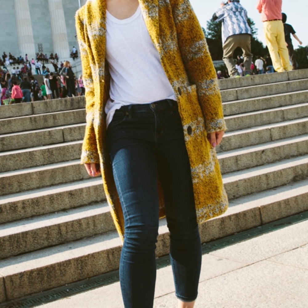 Anthropologie tabitha brand sweater coat. Size small. Yellow.